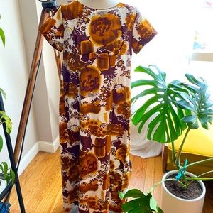 Fab Vintage 60s Hawaiian Maxi Dress